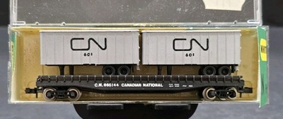 Minitrix N Gauge - 3146 Piggy Back 601 C.N. 665144 Canadian
