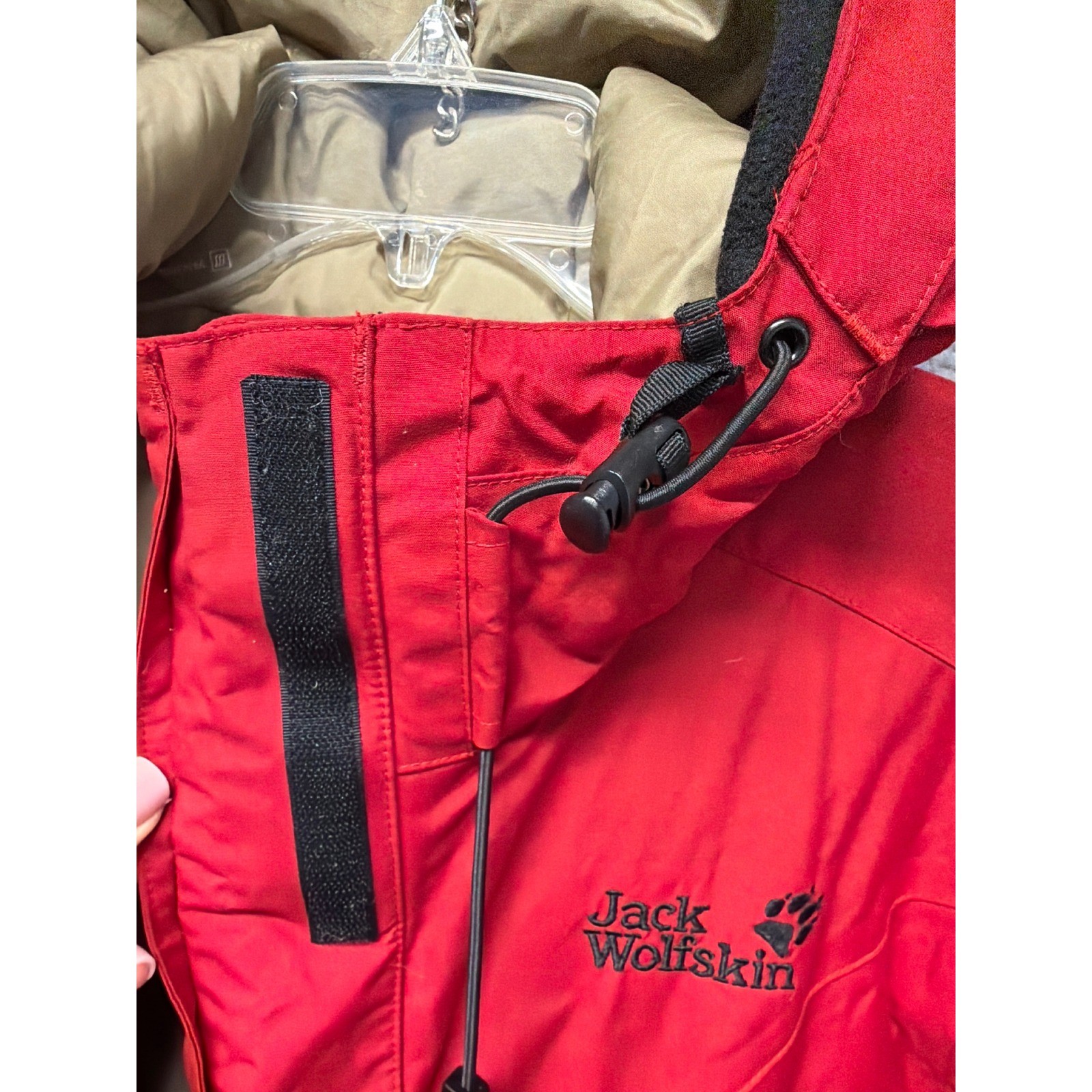 Jack Wolfskin Women Red Waterproof Hooded Ski Snowboard Jacket Outerwear Size M image 10