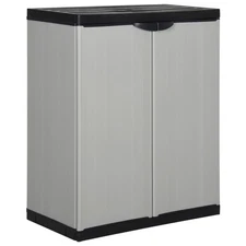 Garden Cabinet Grey and Black PVC and Polypropylene Medium