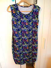 Originals Women’s Navy Floral Jersey Shift Dress Sleeveless Scoop Neck UK 14