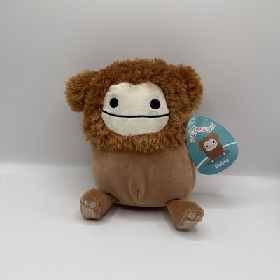 Squishmallow 8'' Benny Bigfoot Brown Sparkle Hair Yeti Plush W/ Strap, Pocket NWT