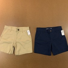 Lot of 2 Old Navy Girls Size 8 Khaki Blue School Uniform Twill Bermuda Short NWT