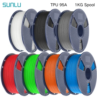 Filamento TPU SUNLU 95A 1,75 mm+/-0,03 mm Filamentos 3D Flexibles Bobina 1 kg/0,5 kg