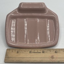 NOS VTG Porcelain Maui Mauve Dish Soap Dish Holder MCM Retro Restoration