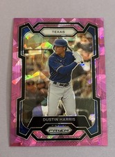 2024 Prizm Baseball Pink Cracked Ice #31 Dustin Harris Texas Rangers