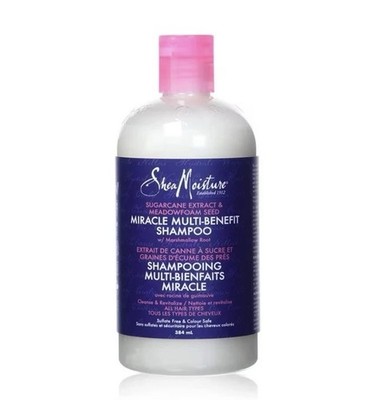 SheaMoisture Miracle Multi-Benefit Shampoo 13 Oz Sugarcane Extract + Meadowfoam*
