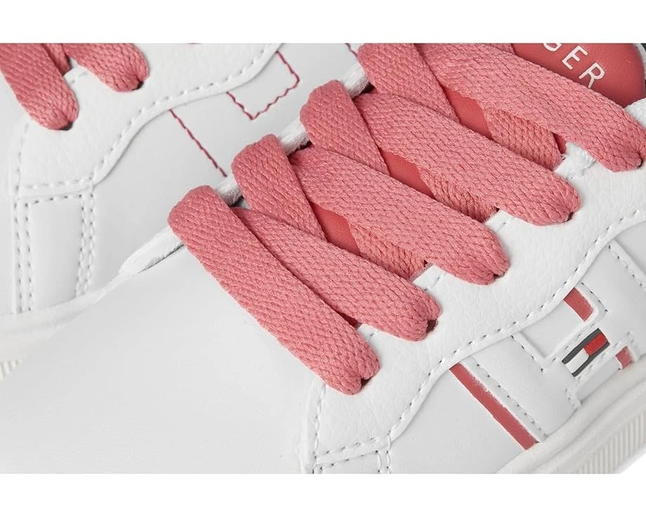 NEW White Pink Girl's Shoes Tommy Hilfiger Kids Cayman 3.0 Size 12 or 2 - Image 2 of 4