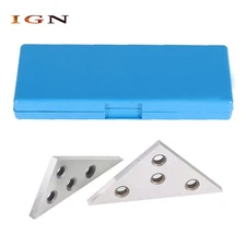 2 Pack 11/32" 45 45 90 Degree Angle Blocks Machinist Plate Precision Four Holes