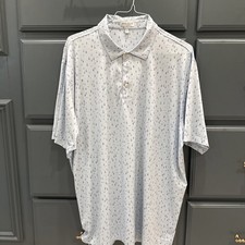 Peter Millar Summer Comfort Light Blue Sail Boat Graphic XXL Men  s Polo