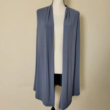 EUC Attitudes by Renee L Sleeveless Open Front Longline Vest Topper Layer