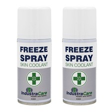 2 IndustraCare 150ml Instant Freeze Spray Skin Coolant treat burns sprains cramp