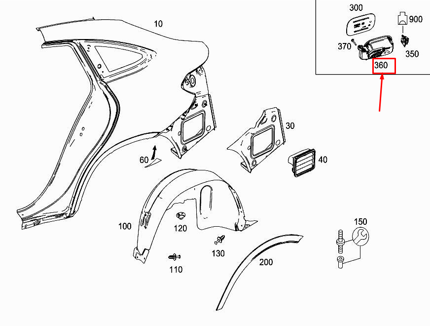 MERCEDES-BENZ GLE Coupe C292 Right Tank Filler Recess A2926305200