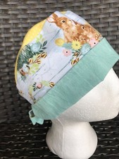 Easter Surgical Cap Nurses Scrub Hat Womens USA Made Cotton ships fast