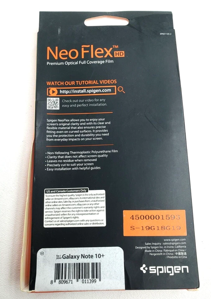 Protector Pantalla Galaxy Note 10 10 Plus 10 Plus 5G [Neo Flex] Spigen (Paquete de 2) Foto 2 de 2