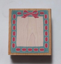 Woven Ribbon Frame Border Rubber Stamp 4" Rubber Stampede 1997 EUC