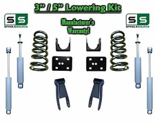 3" / 5" Lowering Drop Kit Coils Flip+SHOCKS FOR 02 - 08 Dodge Ram 1500 V6 2WD
