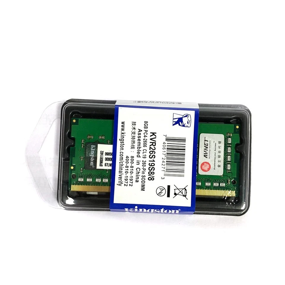 Kingston 8GB DDR4 2666MHz PC4-21300 KVR26S19S8/8 SODIMM 260Pin Laptop Memory RAM - Image 4 of 4