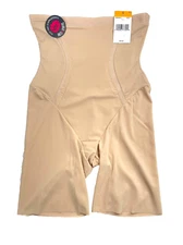 NWT Maidenform S Firm Foundations High-Waisted Thigh Slimmer DM5001 Latte