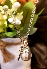 Faith Necklace - Mustard Seed and Cross Pendants with 24" Chain. Matt 17:20 