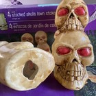 Blow Mold Halloween Stacked Skull Outdoor Lawn Stakes Pathway Marker Lights — photo 3