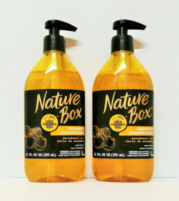 Nature Box SHAMPOO with 100% COLD PRESSED macadamia OIL (2 BOTTLES) 13 oz ea