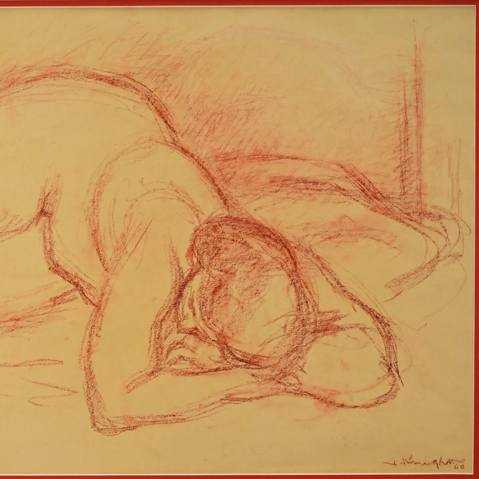 Figura Femenina CLARA KLINGHOFFER Original De Colección Firmada MCM Dibujo Rojo Sanguino Foto 3 de 4