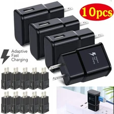 10 Pack Charger Wall Charging Cable Galaxy S8 S9 S10 Plus Note 8 9 Black