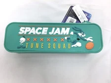 New Space Jam Tune Squad Silicone Pencil Box Case Pen Markers Zippered Green