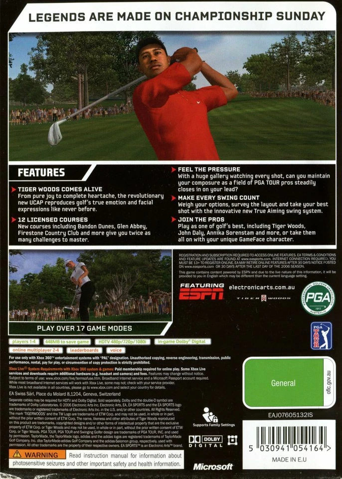TIGER WOODS PGA TOUR 07 GOLF DE EA SPORTS PARA LA XBOX 360 (USADO), foto 2 de 3