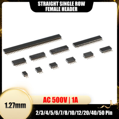 2/3/4/5/6/7/8-50 Pin Gerade Buchse Einreihig 1.27mm Header Streifen PCB Stecker
