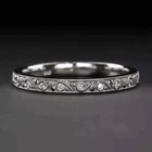 Art Deco Vintage Style Lab Created Diamond Birthday Gift 14k White Gold FN Ring