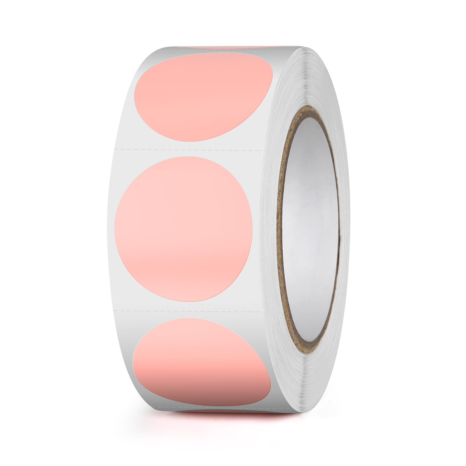 500 Étiquettes thermiques rondes 25 mm rose en rouleau