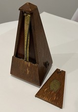 Seth Thomas Winding Metronome Wooden Working Missing Weight Adjustment
