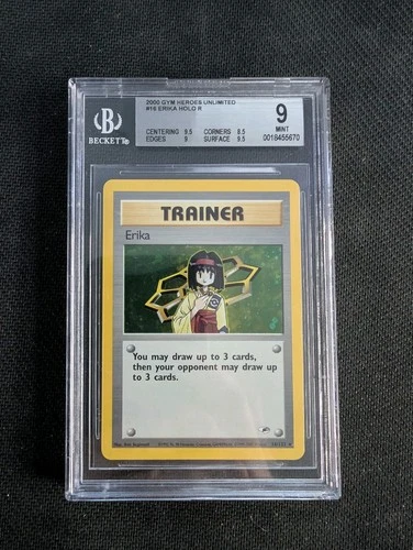 Pokemon Erika Holo 16/132 Gym Heroes BGS 9 Mint WOTC