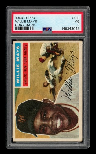 1956 Topps Set-Break #130 Willie Mays Gray Back PSA 3 VG