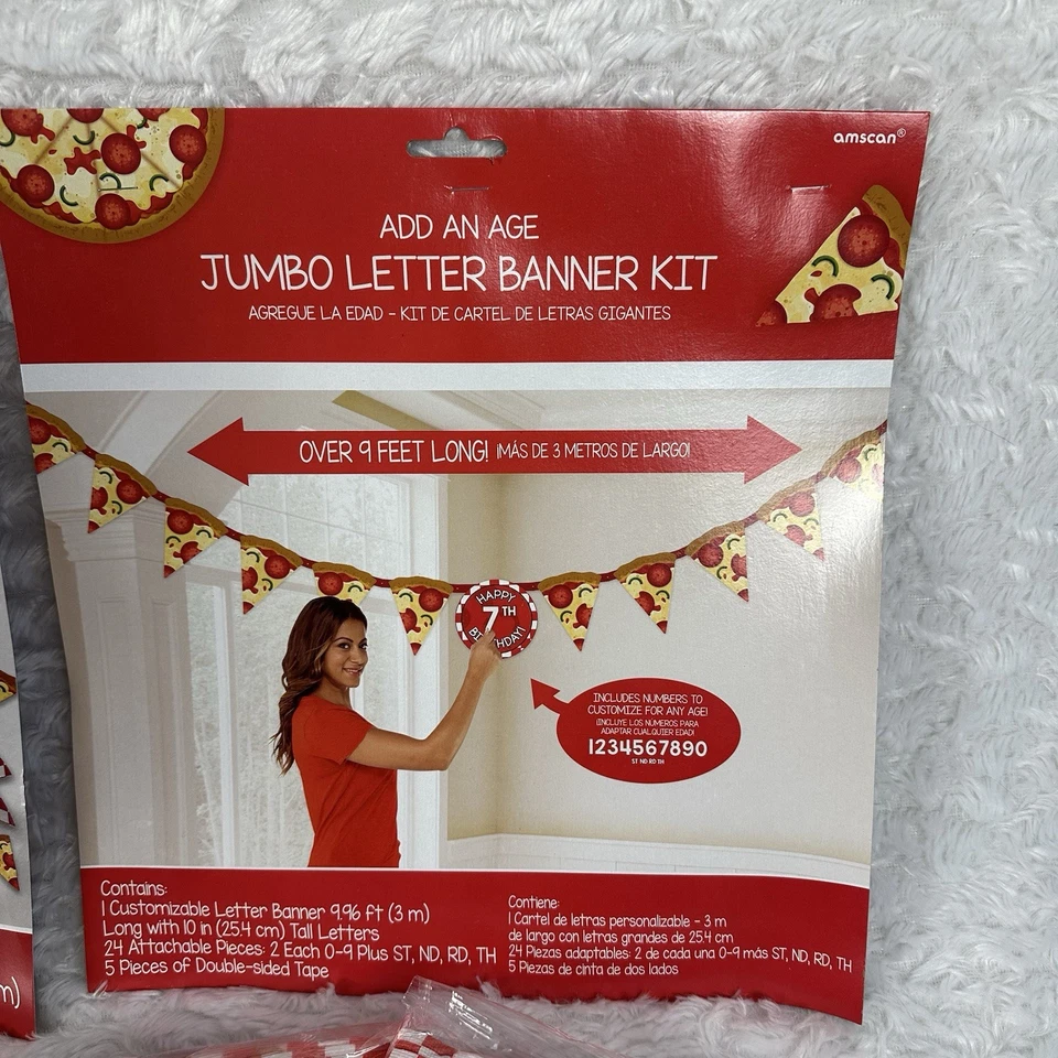 Pizza Birthday Party Supplies Set Plates, Tablecloths And Decorations Kit For 16 - Image 3 of 4