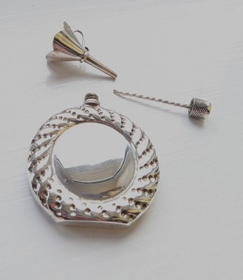 Sterling Silber gepunzt kleiner Parfum Flakon und Trichter Vintage um 1970