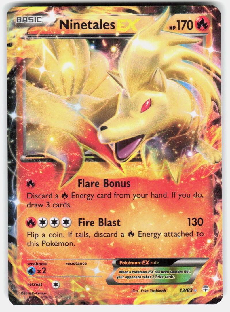 NINETALES EX 13/83 HOLO EX RARE GENERATIONS POKEMON LP