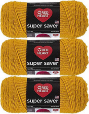Super Saver Gold Yarn - 3 Pack of 198G/7Oz - Acrylic - 4 Medium Worsted - 3...