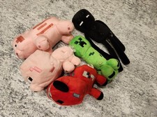 Minecraft Lot of 5 Plush - Pig, Creeper, Enderman, Mooshroom - Stuffed Animal