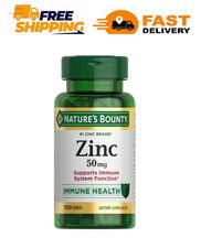 Nature's Bounty Zinc Supports Immune Health 50mg 100 ct Caplets