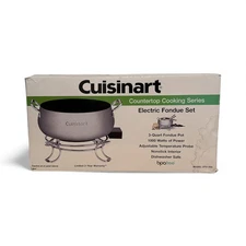 Cuisinart Electric Countertop Fondue Pot Set CFO-3SS 3 Qt Stainless Steel NEW