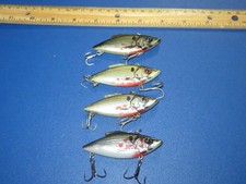 Lot of 4 Lewis Rat-l-Trap Rattle Lippless 1/2 oz Lures Electric Shad