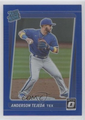 2021 Panini Donruss Optic Rated Blue Prizm 51/75 Anderson Tejeda Rookie RC 6f8