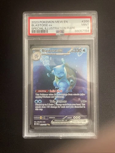 2023 POKEMON MEW EN-151 SPECIAL ILLUSTRATION RARE #200 BLASTOISE EX PSA 9