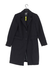 La Redoute Women's Coat UK 8 Blue Wool with Polyester Overcoat