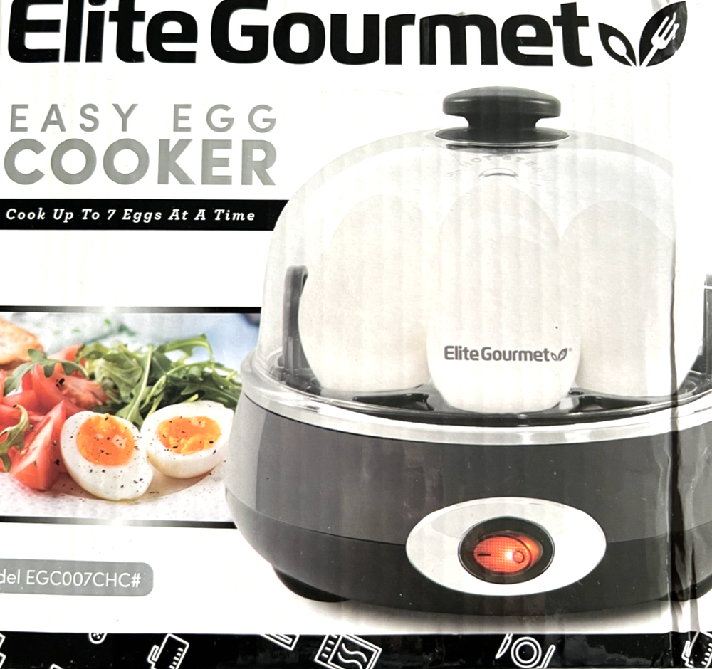 Elite Gourmet EGC007CHC# Rapid Egg Cooker, 7 Easy-To-Peel, Hard, Medium, Soft