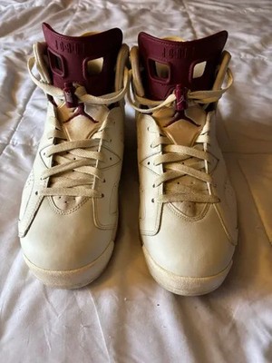 Nike Air Jordan 6 Retro Men Size 10.5 384664-116 Off White Maroon Sneakers 2015