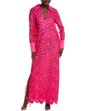 Oscar De La Renta Roses Guipure & Poplin Maxi Dress Women's Pink Xs