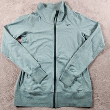 Nike Dri Fit Full Zip Training Jacket Womens size L Large Mock Neck Heathered
